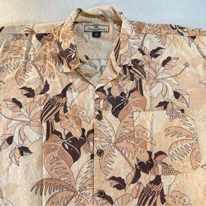 Tommy Bahama Mens Short Sleeve 100% Silk Button Up Size XL